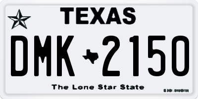 TX license plate DMK2150