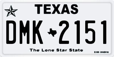 TX license plate DMK2151