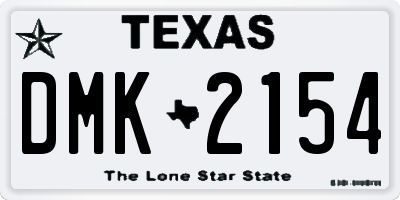 TX license plate DMK2154
