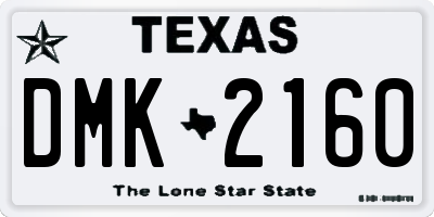 TX license plate DMK2160