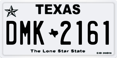 TX license plate DMK2161