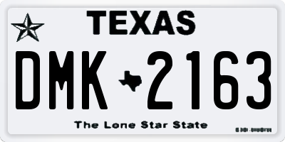TX license plate DMK2163
