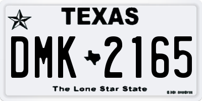 TX license plate DMK2165