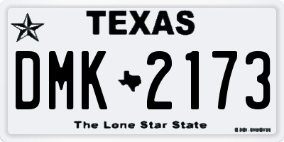 TX license plate DMK2173