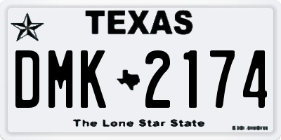 TX license plate DMK2174