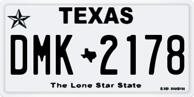 TX license plate DMK2178