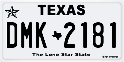 TX license plate DMK2181