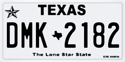 TX license plate DMK2182