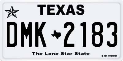 TX license plate DMK2183