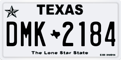 TX license plate DMK2184