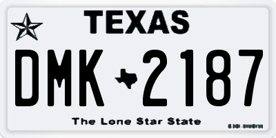 TX license plate DMK2187