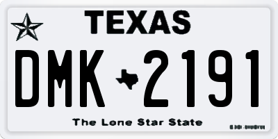 TX license plate DMK2191