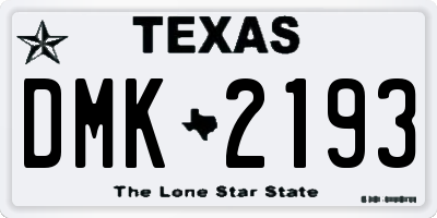 TX license plate DMK2193