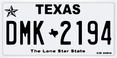 TX license plate DMK2194