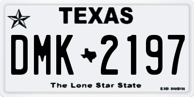 TX license plate DMK2197