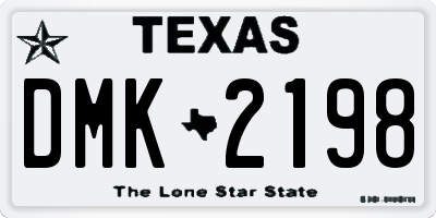 TX license plate DMK2198