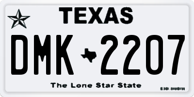 TX license plate DMK2207