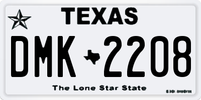 TX license plate DMK2208