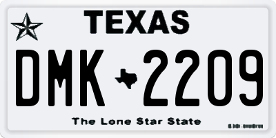 TX license plate DMK2209