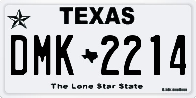 TX license plate DMK2214
