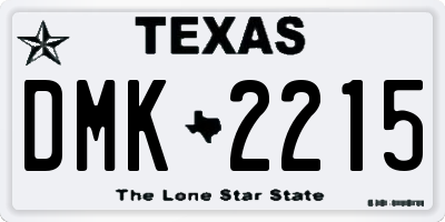 TX license plate DMK2215
