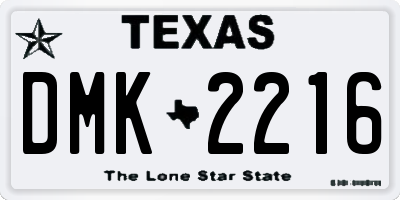 TX license plate DMK2216