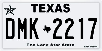 TX license plate DMK2217