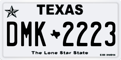 TX license plate DMK2223