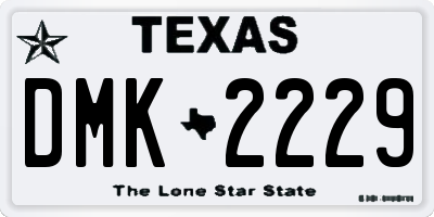 TX license plate DMK2229