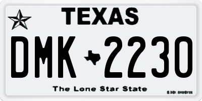 TX license plate DMK2230