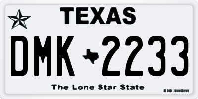 TX license plate DMK2233