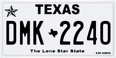 TX license plate DMK2240