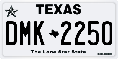TX license plate DMK2250