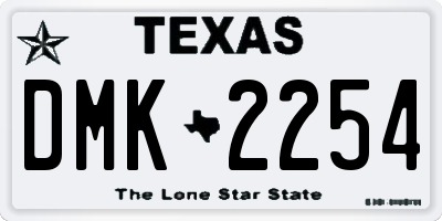 TX license plate DMK2254