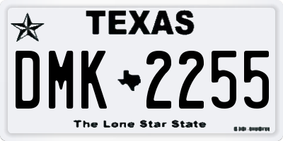 TX license plate DMK2255