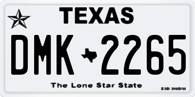 TX license plate DMK2265