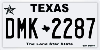 TX license plate DMK2287
