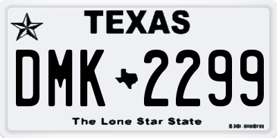 TX license plate DMK2299