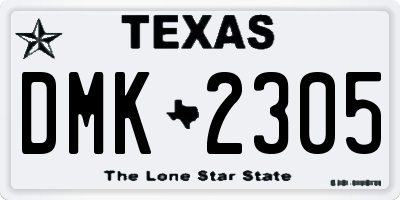 TX license plate DMK2305