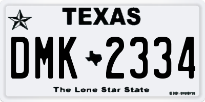 TX license plate DMK2334