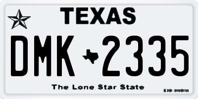 TX license plate DMK2335