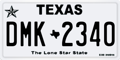 TX license plate DMK2340