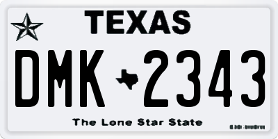 TX license plate DMK2343