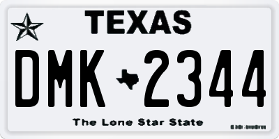 TX license plate DMK2344