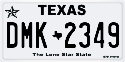 TX license plate DMK2349