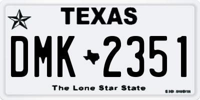 TX license plate DMK2351