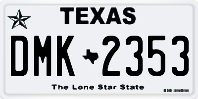 TX license plate DMK2353