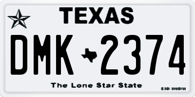 TX license plate DMK2374