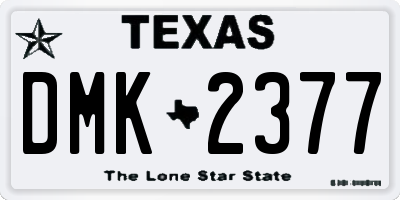 TX license plate DMK2377