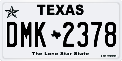 TX license plate DMK2378